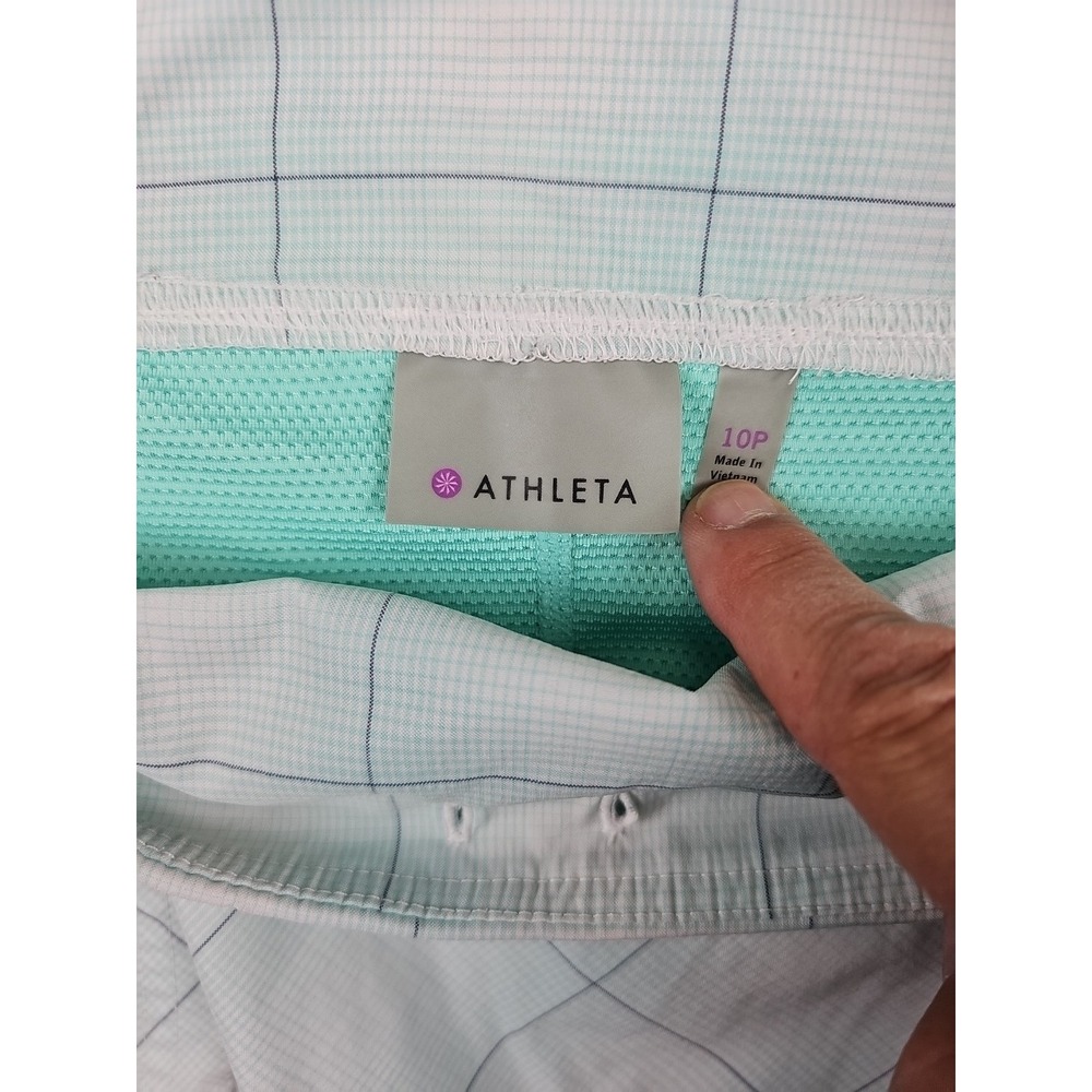 Athleta Skort Size 10P  Green Plaid Active Golf Tennis Performance Style 214970 - Picture 6 of 9